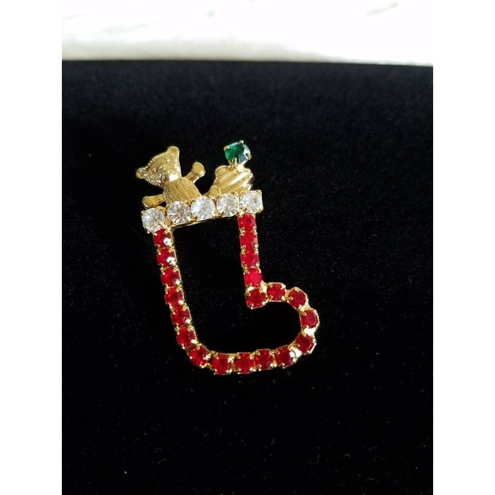 Toy Stuffed Christmas Stocking  Brooch